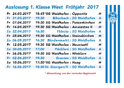 SG Spielplan Frühjahr 2017